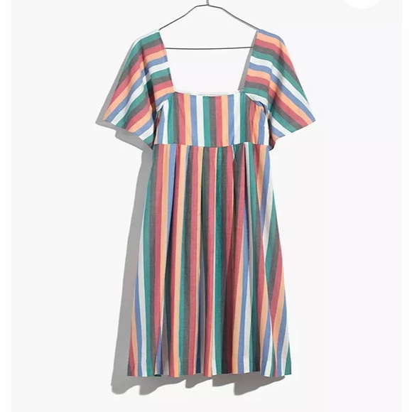 Madewell Square Neck Mini Dress in Festival Stripe - Picture 1 of 10